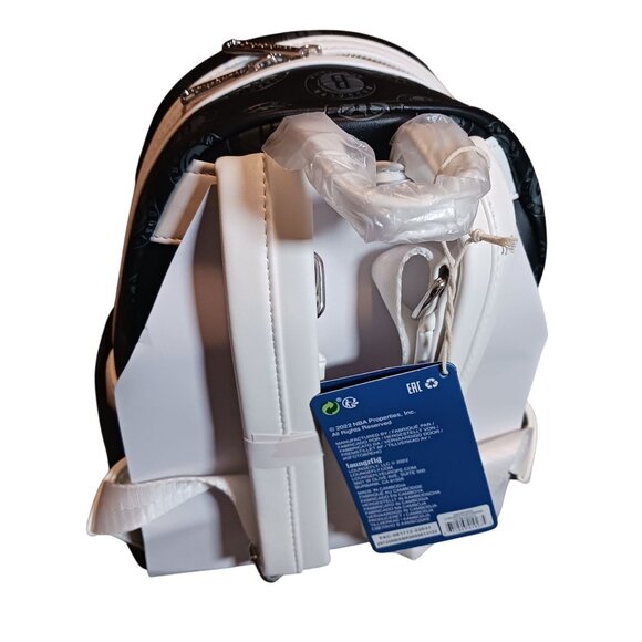 NEW Loungefly, NBA‎ Brooklyn Nets Logo Mini Backpack, Black/White - Picture 8 of 11